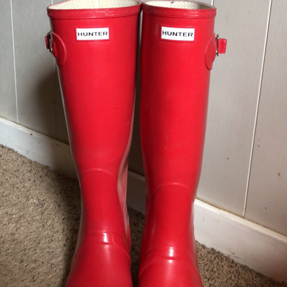 Tall Red Hunter boots size 11
